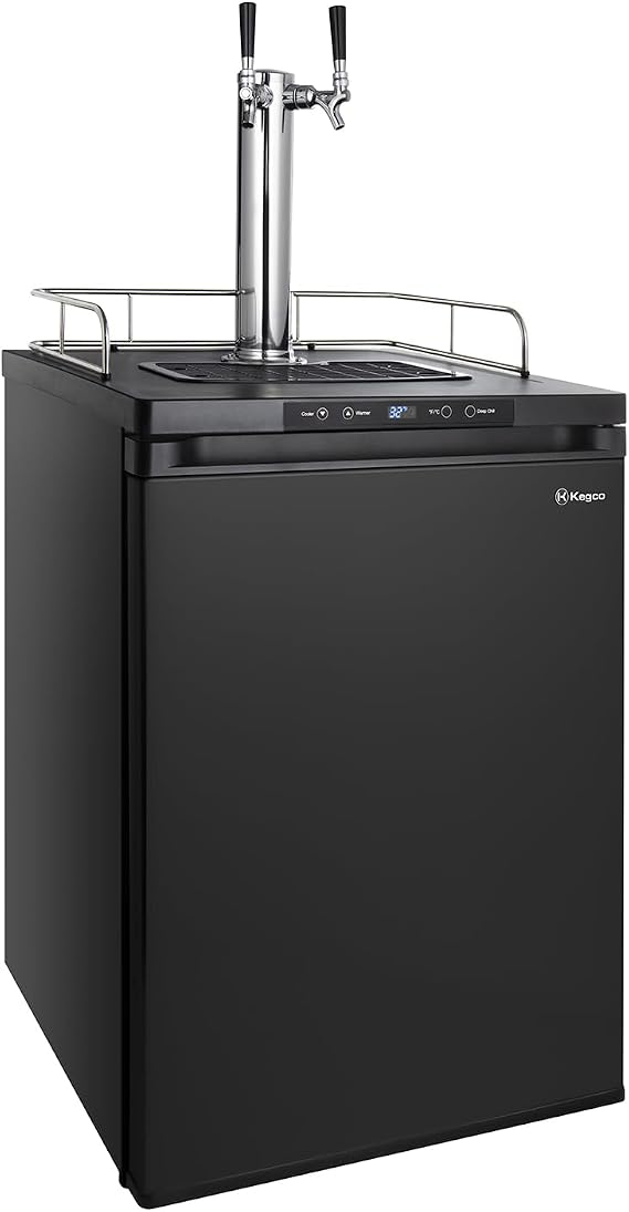 Kegco K309B-2 Double Faucet Digital Black Kegerator