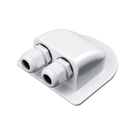 Solar Double Cable Entry Gland, Waterproof Solar Photovoltaic Plastic Bracket Curved Cable Connector ABS Dual Cable Entry Housing for Solar Panels of RV, Caravan Boat