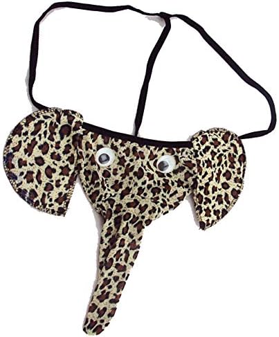 Go Men's Junk N Trunk - Elephant Underpants - Leopard - Thong Underwear for Dad - Christmas Gag Gift