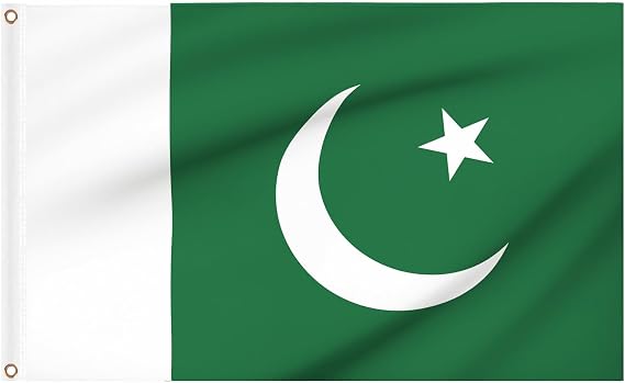 2PCS Pakistan Flags 5ft x 3ft, Large Big Pakistan Flag with Brass Eyelets for 23th March National Day Decorations School Culture Day Party Outdoor Decorations
