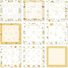 9 Pieces Bee Sticky Notes Bee Note Pads Adhesive Bee Memo Notes for Spring Summer School Office Home Supplies Students Teachers Gift, 9 Styles