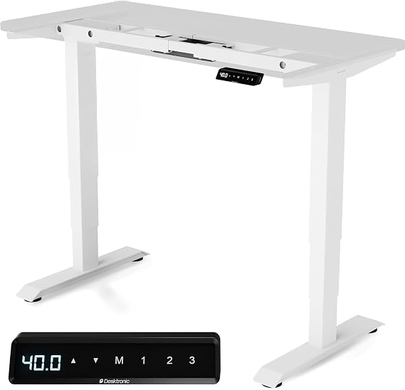Desktronic Height Adjustable Standing Desk Frame Ergonomic Sit Stand Desk Frame, Electric Dual Motors 353 lbs, USB & USB-C Charging, Wobble-Free, Touchscreen, 3 Memory Presets, Anti-Collision