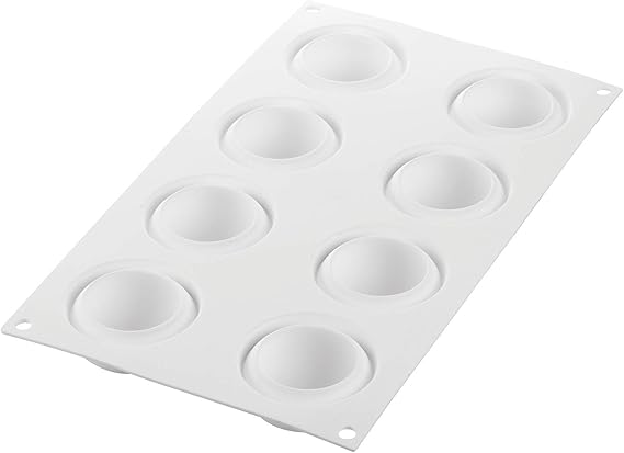 Silikomart "Ode 50" Silicone Mold with 8 Cavities, Each 2.16 Inch Diameter x 0.98 Inch High
