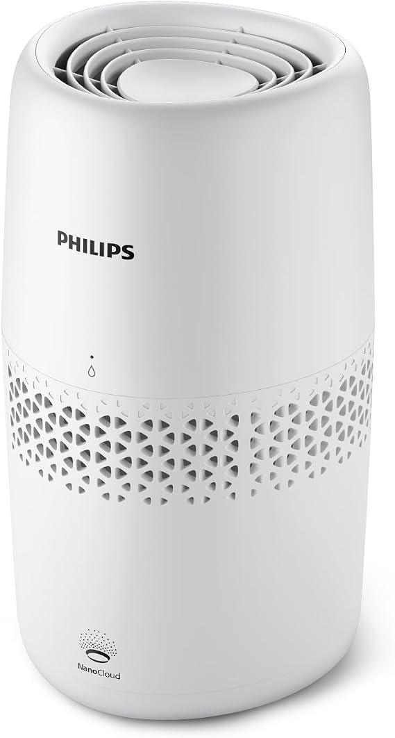 Philips Nemlendirici 2000 Serisi - Hijyenik Nemlendirme,%99,97 Daha Az Bakteri, 2L Su Haznesi, 190 ml/saat, 31 m²'ye Kadar Odalar için, Ultra Sessiz (32 dB), Otomatik Kapanma, Beyaz (HU2510/10)