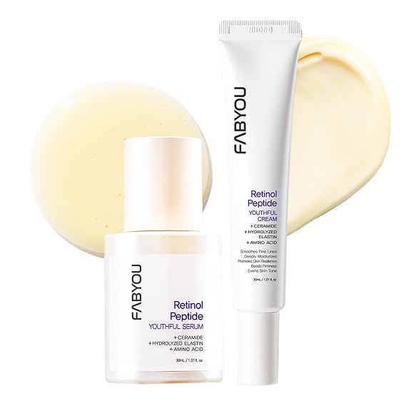 Daily Retinol Peptide Anti-Aging Korea Skin Care Youthful Set Powerful Wrinkle Reduction & Skin Elasticity Boost with Retinol, Peptides, Ceramide & Panthenol-| Fast Absorbing