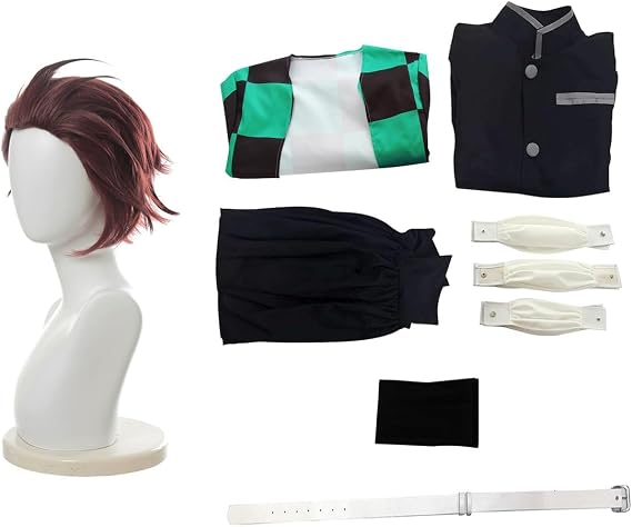 LTAKK Demon Slayer Cosplay with Wig, Shinobu Kocho, Tanjiro Kamado, Kyojuro Rengoku, Mitsuri Kanroji, Muichiro Tokito, Adult Costume, Halloween, Costume Disguise, Cosplay