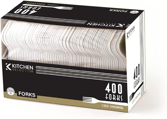 Blue Sky Medium Weight Plastic Fork, White, Case of 400 (1, 1 PACK)