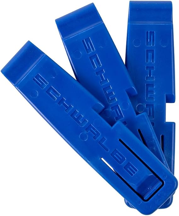 Schwalbe tire Lever Bicycle - Set of 3 Bicycle tire levers - 3 in 1 Bicycle Tool, Bicycle tire levers with Integrated Clamping Function and SV Valve core Spanner