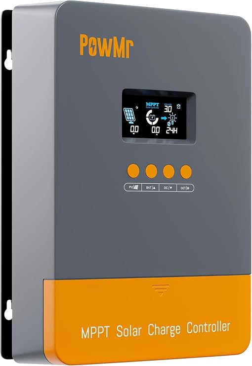 60A MPPT Solar Charge Controller 12V 24V 36V 48V Auto Parameter Adjustable LCD Display for LiFePO4,Lead Acid,Gel,Flooded and Lithium,MAX 160V 2880W Input