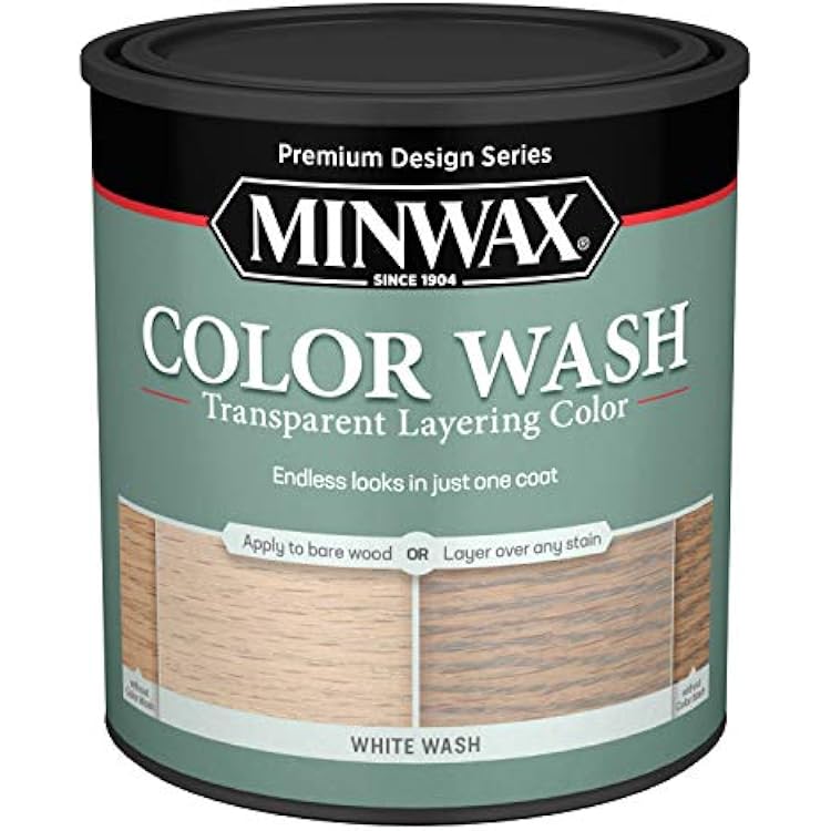 Minwax Color Wash Transparent Layering Color, White Wash Pickling Stain, 1 Quart, 618604444
