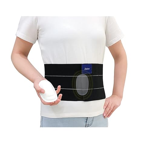 Zelen Umbilical Hernia Belt for Women Men Abdominal, Belly Button Hernia Support Belts for Men, Abdominal Support Binder with Compression Pads Relief Wrap, Belly Band Post Surgery (43"-62")