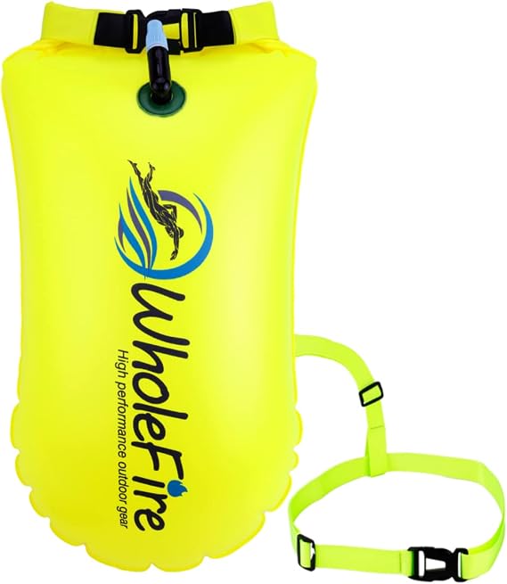 20L Swim Buoy Waterproof Inflatable Dry Bag Swim Safety Float for Water Sports, Open Water Swimmers, Triathletes, Kayakers and Snorkelers