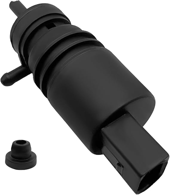 Windshield Washer Pump with Grommet, Washer Fluid Pump, Windshield Wiper Pump Replaces OEM 67128362154 67128377612, Wiper Washer Motor Replacement for Audi Chevy Chrysler Ford Porsche