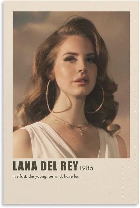 YHNA Singer Lana Del Rey Minimalist Poster Room Aesthetical Canvas Art Poster Wall Art Painting Print Modern Family Bedroom Decor Poster 16x24 Inches 40x60cm