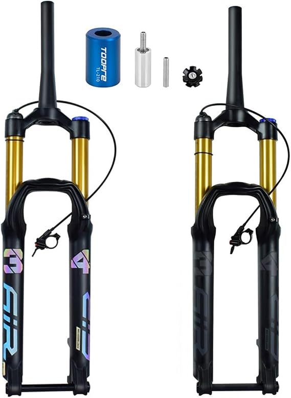 FukkeR Mountain Bicycle Suspension Forks 27.5 29 Inch Ultra-Light MTB Bike Front Fork 160mm Travel 28.6 Threadless Tapered Steerer Thru Axle 15 * 100MM Damping
