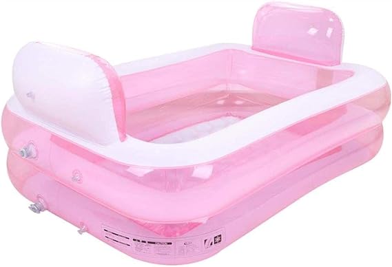 Bathtub Foldable Inflatable Whirlpool Bath Thickened Foldable Tub Whirlpool Tub Plastic Bath Tub Inflatable Blue (Pink)