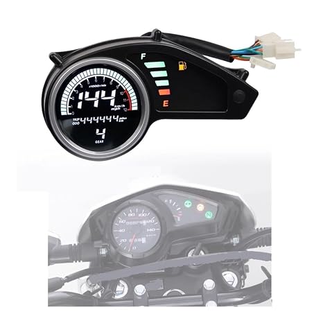 Motorcycle Odometer Motorcycle Tachometer Digital Odometer Speedometer Meter Display for h&ond&a XR150 XR-150L XL150 CG150 GY200, Black