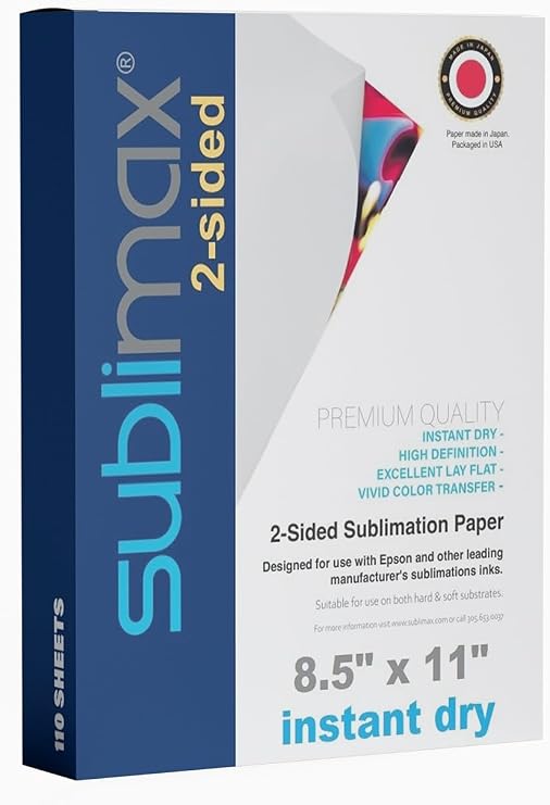 Instant-Dry Sublimation Paper 8.5x11 (220 sheets) for all Sublimation Printers - Paper  out of the printer TOTALLY DRY - No Smudging - You don't have to wait for the paper to dry