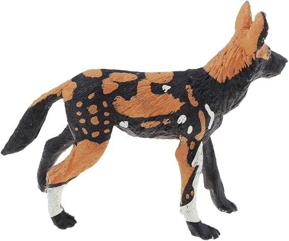 Figure Ornament Realistic Wildlife Animals Action Figure Animal Friendly Material Suitable for Children Learning Shown, African Wild Dog