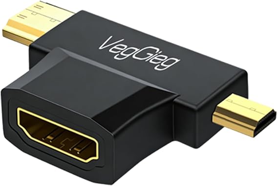 VegGieg Mini HDMI/Micro HDMI Erkek to HDMI Dişi Dönüştürücü Adaptör