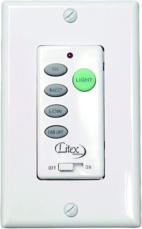 Litex WCI-100 Wall Command Universal Ceiling Fan Control, Three Speeds  Range Dimmer,Black,10.20x8.00x3.50