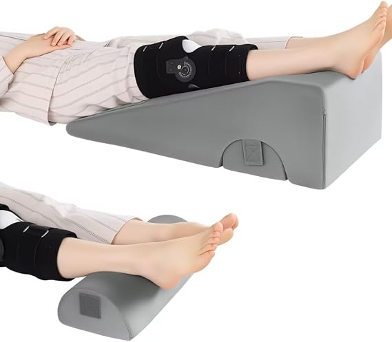 ROYALAY Knee Replacement Pillow, Leg Pillow for Knee Surgery Recovery with Different Height, Leg Surgery Recovery Equipment for Hip Foot Ankle, Double