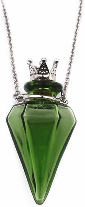 Colored glass Pendant Necklace Aromatherapy Perfume bottle necklace 50cm Stainless steel chain