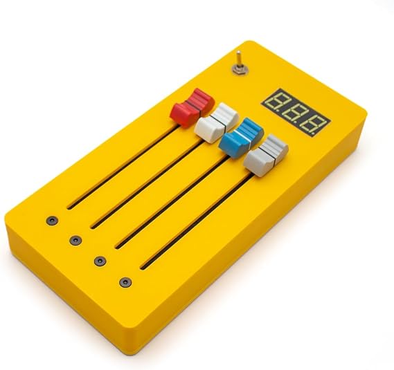 MIDI Controller with 4 Long Throw Faders & Digital Display - DAW Mixer Control Surface for Music Production, Live Performance & Studio Recording (Yellow)