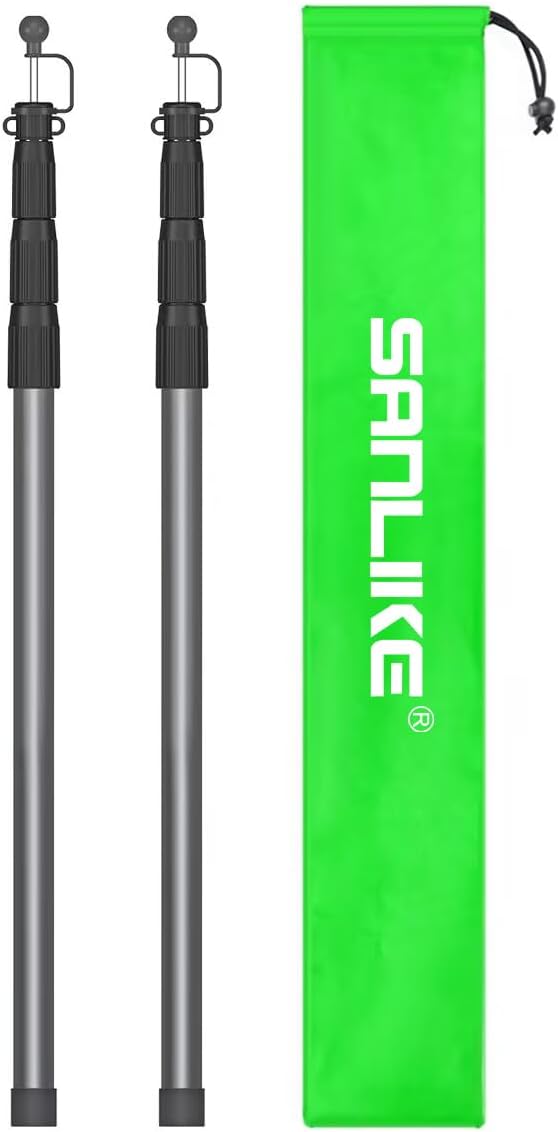 SANLIKE Aluminum Tent Poles for Tarp, 8.2' Telescoping Poles Set of 2 | Twist lock design Tent Poles Perfect for car camping, beach shading, backyard awning setup, hiking trips, picnic shelters