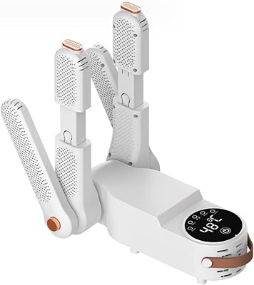 SYALEO Secador Electric Shoe Dryer w120min Timer & Heat Blower Portable 2 Pair Boot Dryer & Glove Warmer w2 Adjustable Folding Rack Quick Drying for Socks Rainy Seasons