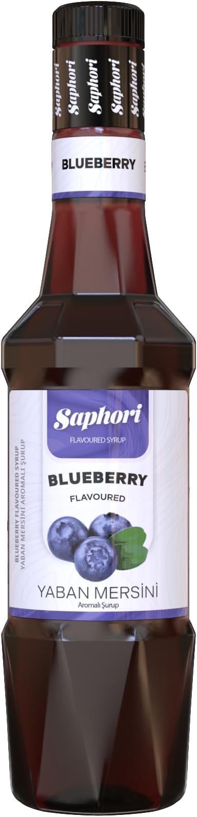 Saphori Kokteyl Şurubu Kahve Şurubu 700 ML Aroma, Tatlandırıcı şurup, Gazlı içecekler ve Çaylar İçin Aroma verici (Yaban Mersini)