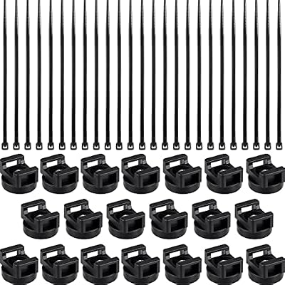 Yookeer 120 Pieces Magnetic Zip Tie Mount Multipurpose Cable Holder Magnets Magnetic Wire Management Bases with Heavy Duty Zip, Mount Nylon Cable Ties in Total 22 mm