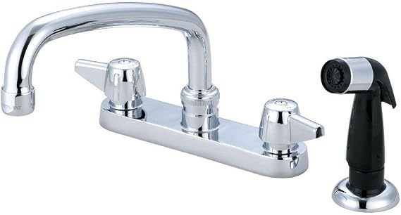 Central Brass 0126-A Two Handle Cast Brass Kitchen Faucet in Chrome