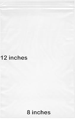 BNY Corner 2 Mil 8x12 Clear Plastic Zipper Reclosable Storage Bags 8 x 12 - 100 Counts