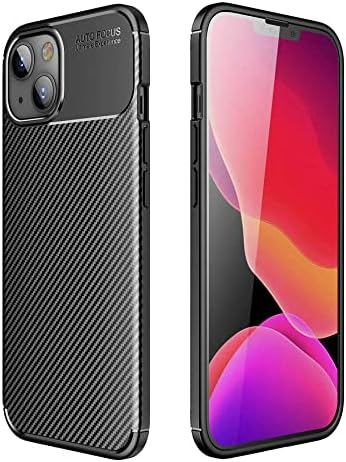 Spia Apple iPhone 13 ile uyumlu Kılıf Siyah Karbon Silikon Orijinal Esnek İnce Geliştirilmiş Dayanıklı Darbe Karşıtı Koruyucu Yeni Nesil Tasarım (Apple iPhone 13, Siyah)