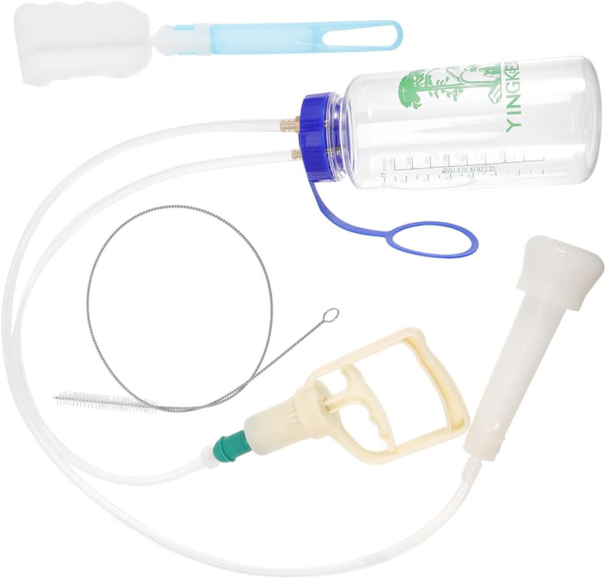 Manual Sheep Milking Machine Hand Pump Portable Milker for Farm Use with Single Teat Cup and Vacuum Pump – Plastic Cow and Goat Milking Supplies, Home Livestock Handling Accessory