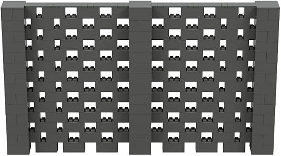 EverBlock 12 x 7 Open Stagger Wall Kit | Modular Building Blocks | Wall System for Display & Structures | Room Divider & Partition | Easy to Connect & Reuse | Indoor & Outdoor Use | Dark Gray