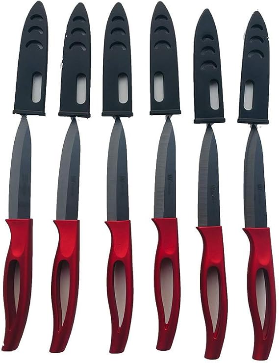 GAOGAO Kitchen Bar Ceramic Steak Knife Super Sharp Knifes 6 Pcs Kitchenware