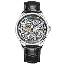 AGELOCER Men's Top Brand Skeleton Fashion Mechanical Automatic Luxury Stainless Steel Analog Watch