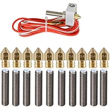 MK8 Extrusion Head Kit, 3D Printer Extruder Hot End Kit,with 10pcs 12V Extruder 0.4mm Nozzle and 10pcs M6 30mm Extruder Throat Tube for Anet A8 A2 MK8 Reprap 3D Printer