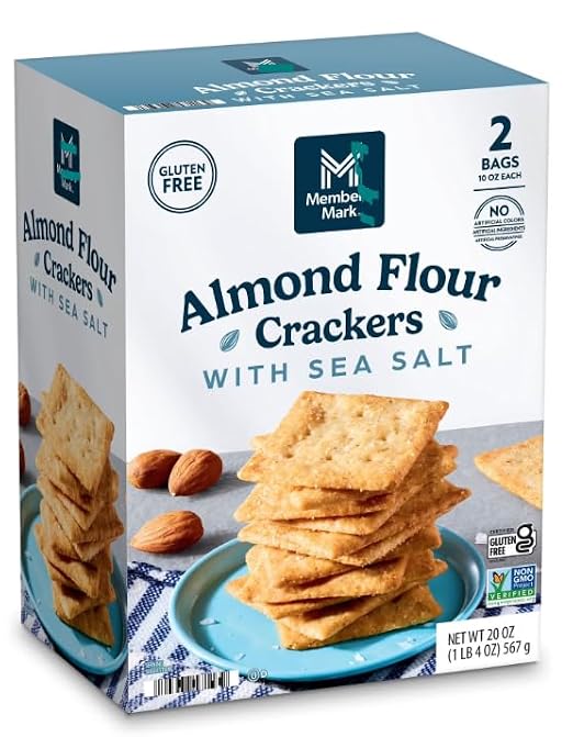 Member Marks Almond Flour Crackers with Sea Salt, 20 oz.