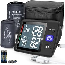 Blood Pressure Machine Upper Arm, 2 Size Cuffs M/L and XL, Medium/Large 9"-17" and Extra Large XL 13"-21", Accurate Automatic Digital BP Monitor, Large Backlit LCD, 2-User 1000 Memories