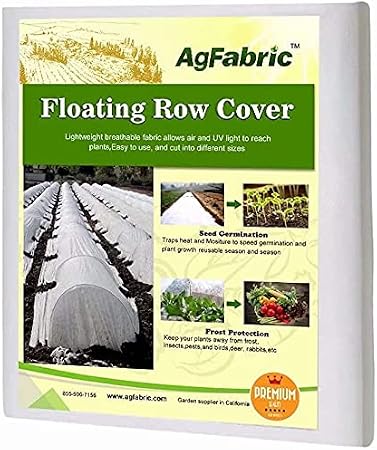 Agfabric 2 Pack Floating Row Covers 0.55oz 10x15Ft Plant Covers Freeze Protection, Frost Cloth for Vegetables