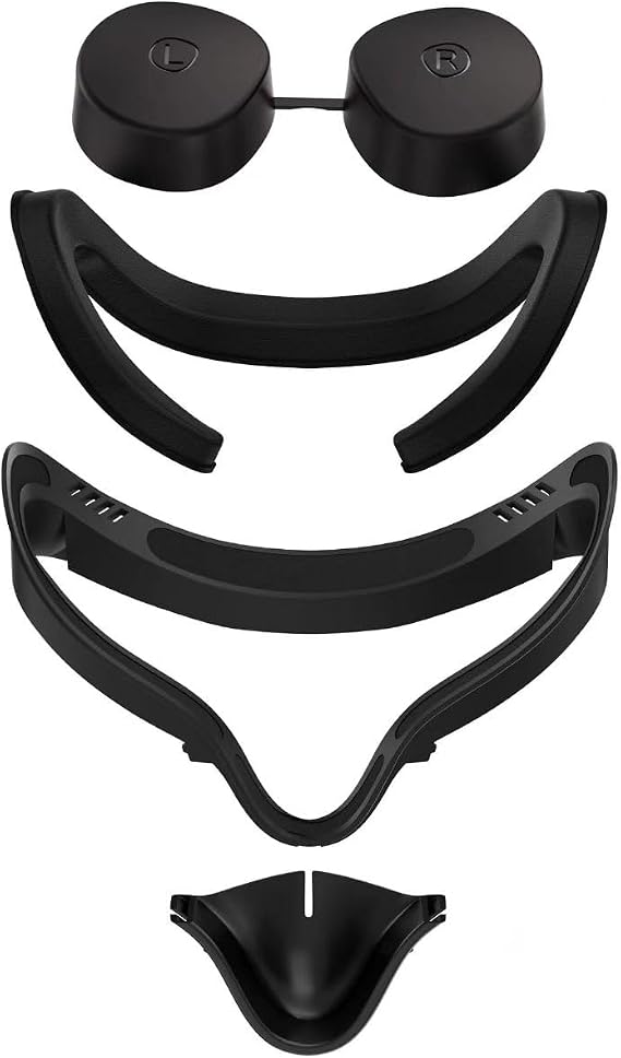 VR Facial Interface & Face Cover Pad for Oculus Quest 2,Sweat-Proof PU Foam Cushion Replacement Pads - VR Accessories for Meta Quest 2