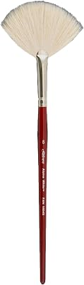 Silver Brush Limited 5504S-6 Alpine White Goat Hair Fan Paintbrush for Watercolor, Oil, Acrylic, Pastels, Charcoal & Encaustics, Size 6, Short Handle