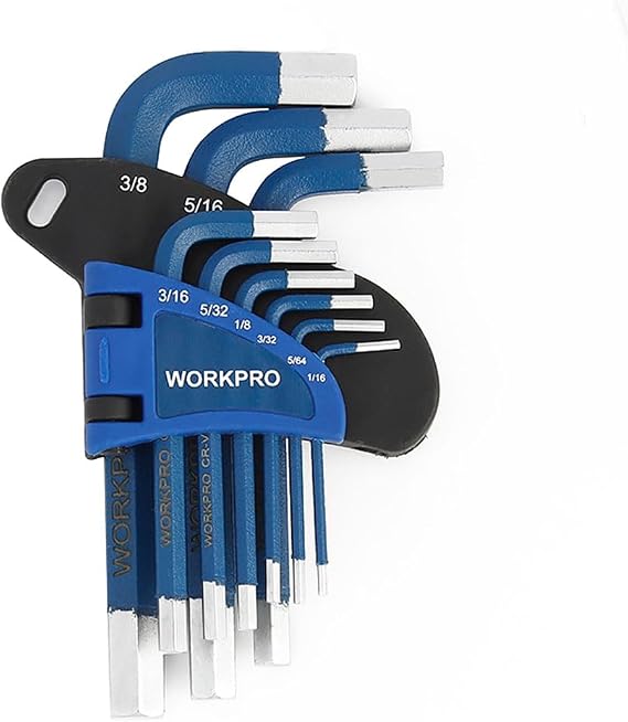 WORKPRO WP222014 9 Parça Kısa Boy CR-V Metrik Profesyonel Allen Anahtar Takımı
