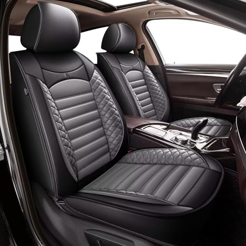 Car Seat Covers Fit for Subaru Forester 2007-2025 2026: Front Set Faux Leather Seat Cover Waterproof Seat Protectors Seat Cushion Black&Grey-2 Seats
