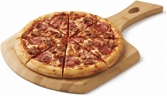 Wooden Pizza Peel 12" (30 cm) | Bamboo Pizza Paddle | 12 Inch Wooden Cutting Board | Chopping Board | Serving Charcuterie Meats, Cheese & Bread