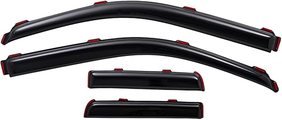 Lightronic Extra Durable Clip-on in-Channel Auto Vent Window Visor, Fits 2004-2014 Ford F-150 SuperCab (EXCLUDES 2004 F-150 Heritage), UV Protection Rain Guard, Original Wind Deflector, Smoke, 4-Pcs