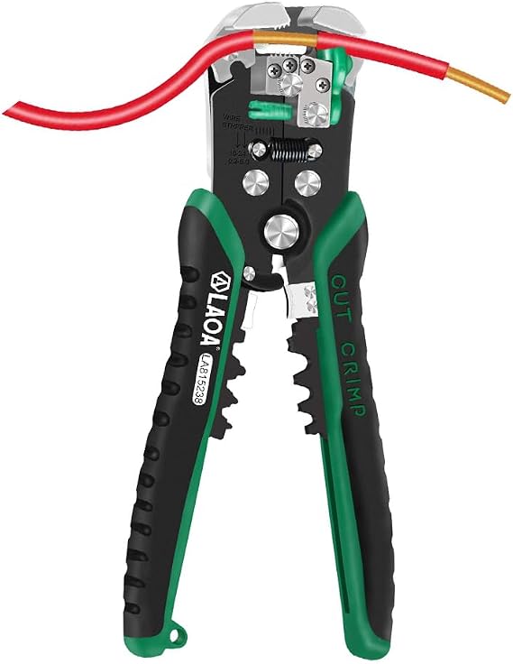 LAOA Automatic Wire Stripper Tool, Self Adjusting Wire Stripper and Crimper, 8-26 AWG Electrical Wire Cutter for Electricians, Alloy Steel Hand Tool